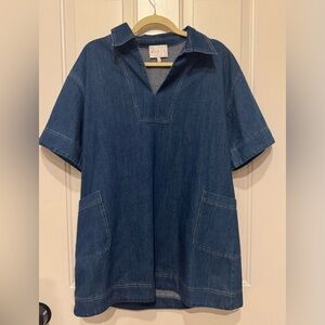 Mable Denim Tunic dress with Pockets